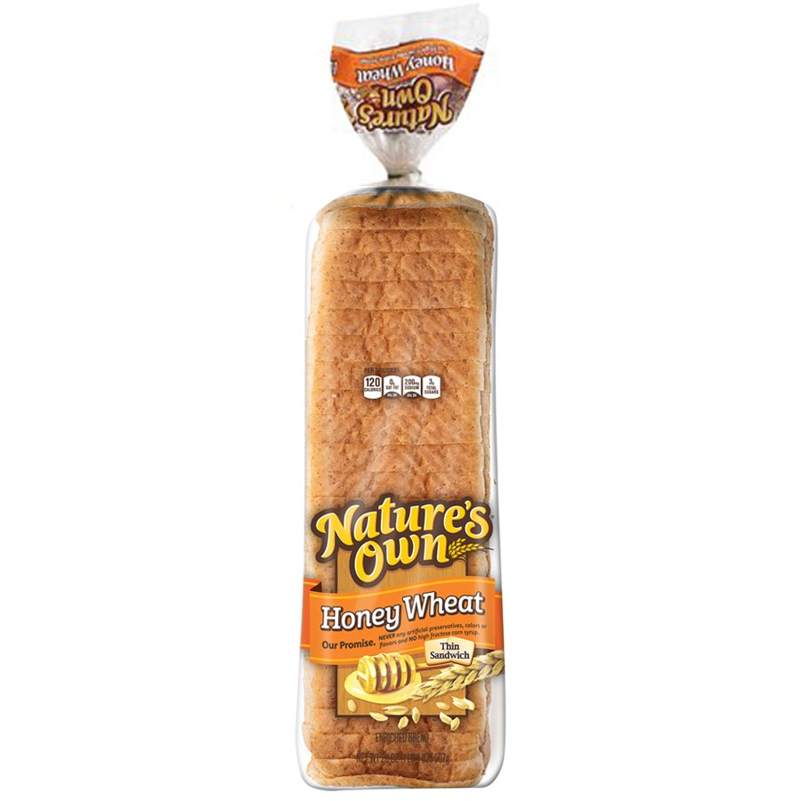 Nature's Own Honey Wheat Thin Sliced, Honey Wheat Sandwich Bread