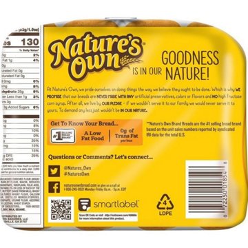 Nature's Own Sliced Hot Dog Butter Buns, 8 ct
