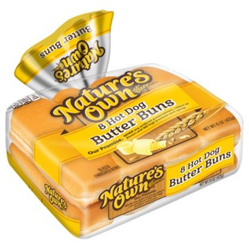 Nature's Own Sliced Hot Dog Butter Buns, 8 ct