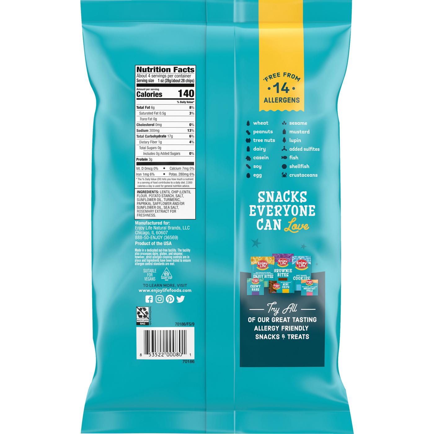 Enjoy Life Gluten Free Allergy Friendly Sea Salt Lentil Chips; image 2 of 4