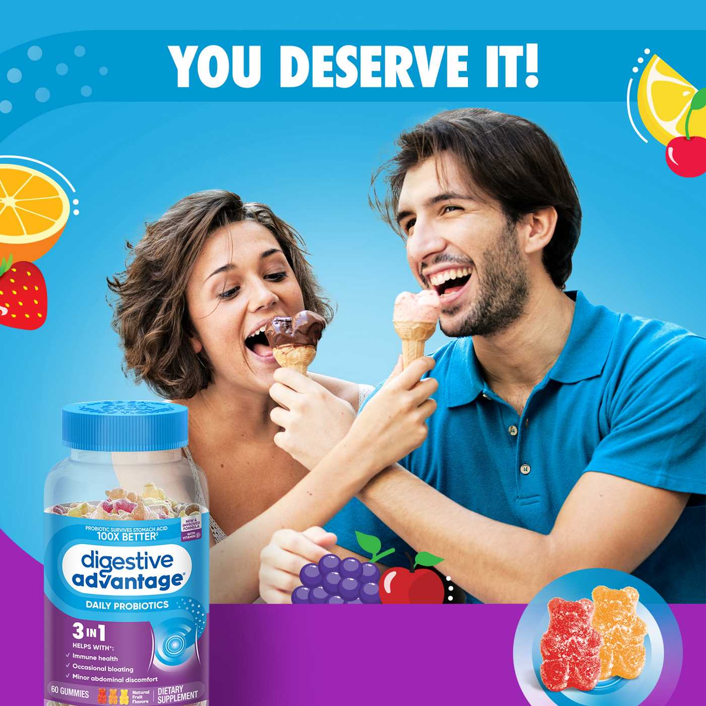 Digestive Advantage Daily Probiotic Gummies - Natural Fruit Flavors; image 4 of 9