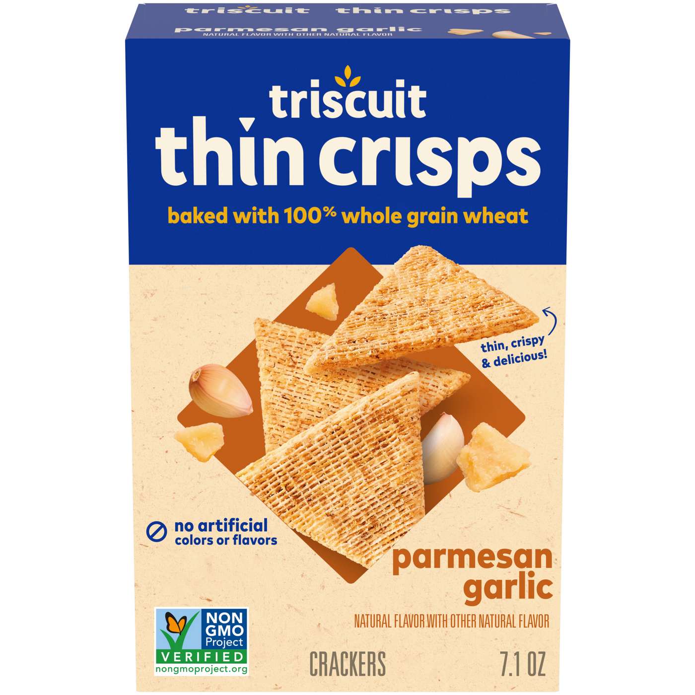 Triscuit Thin Crisps Parmesan Garlic Whole Grain Wheat Crackers; image 1 of 10