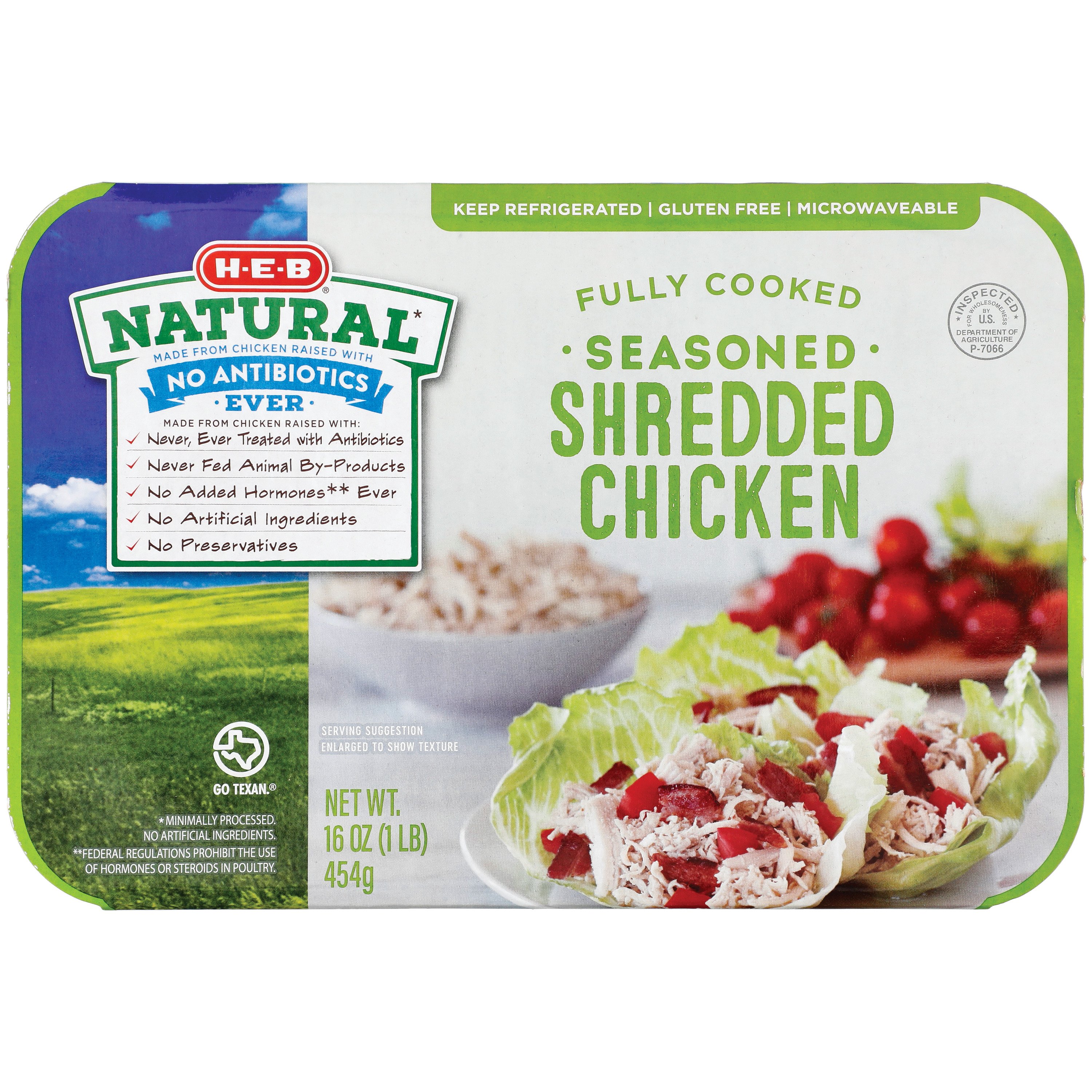 HEB Natural Fully Cooked Seasoned Shredded Chicken Shop Chicken at