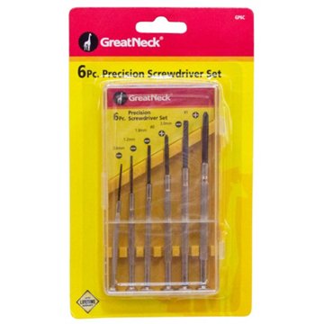 Great Neck Precision Screwdriver Set with Case, 6 pc