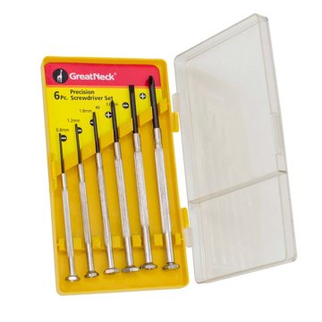 Great Neck Precision Screwdriver Set with Case, 6 pc