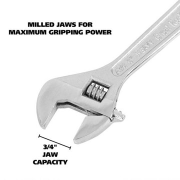 Great Neck Adjustable Wrench, 6"