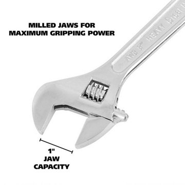 Great Neck Adjustable Wrench, 8"