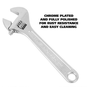 Great Neck Adjustable Wrench, 8"