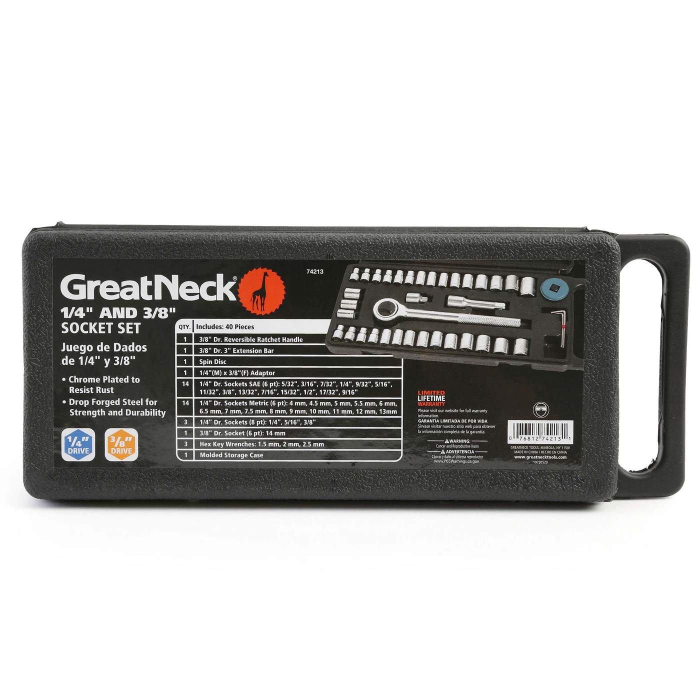 Great Neck Drive Ratchet & Socket Set with Carry Case Shop Hand tools
