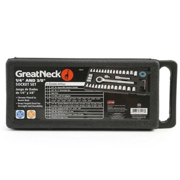 Great Neck Drive Ratchet & Socket Set with Carry Case, 40 pc