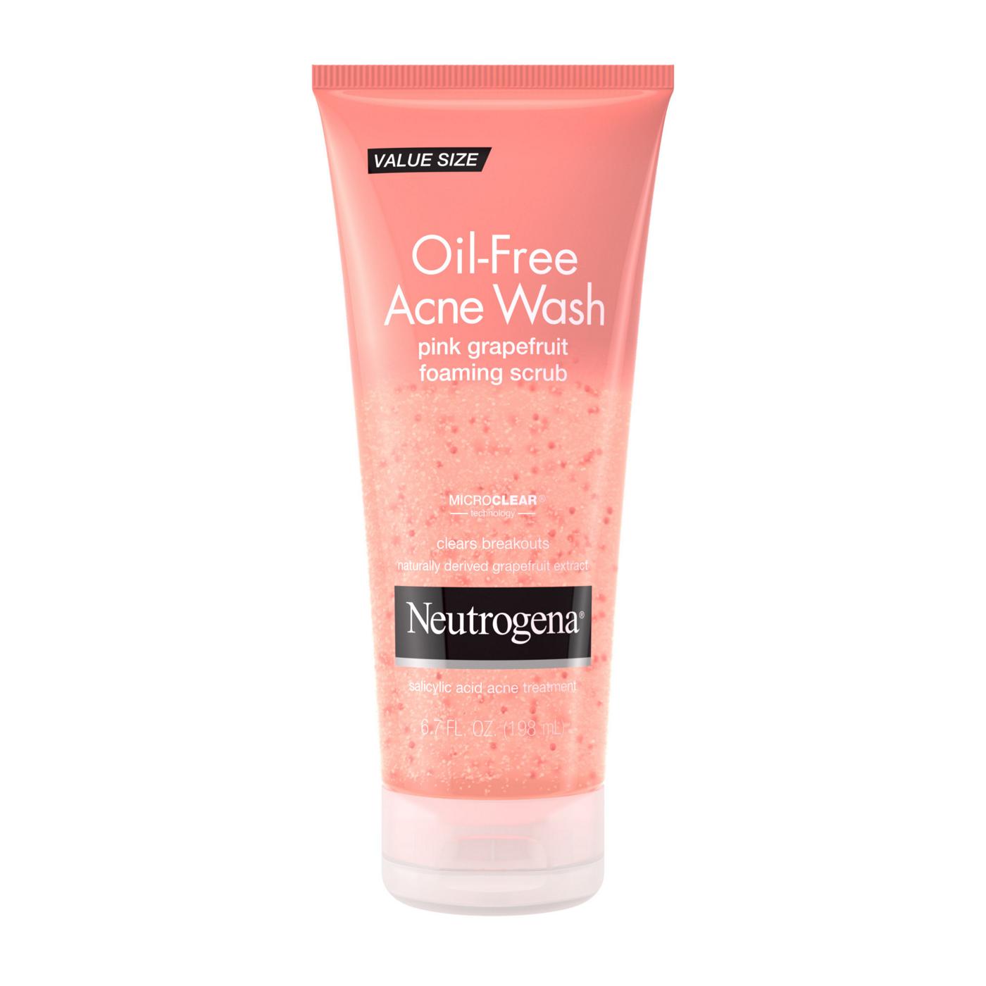 Neutrogena Oil-Free Acne Wash Pink Grapefruit Foaming Scrub; image 1 of 8