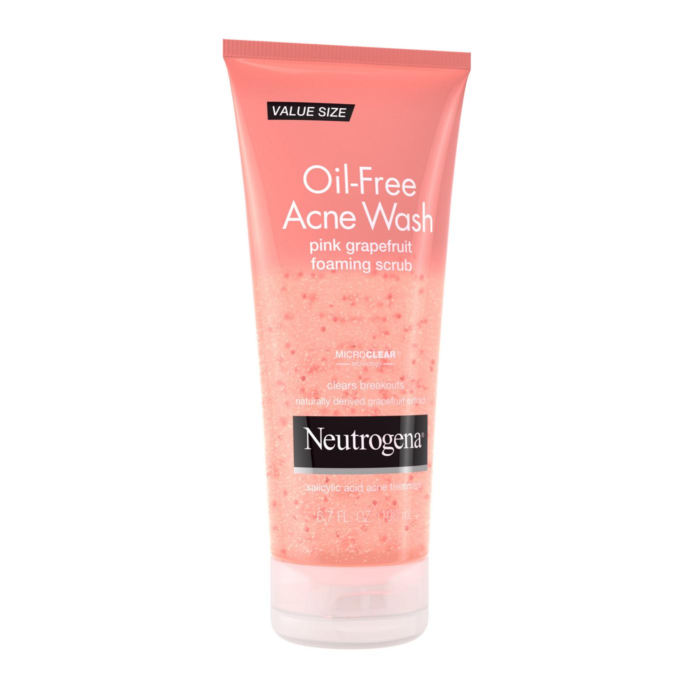 Neutrogena Oil-Free Acne Wash Pink Grapefruit Foaming Scrub; image 2 of 8
