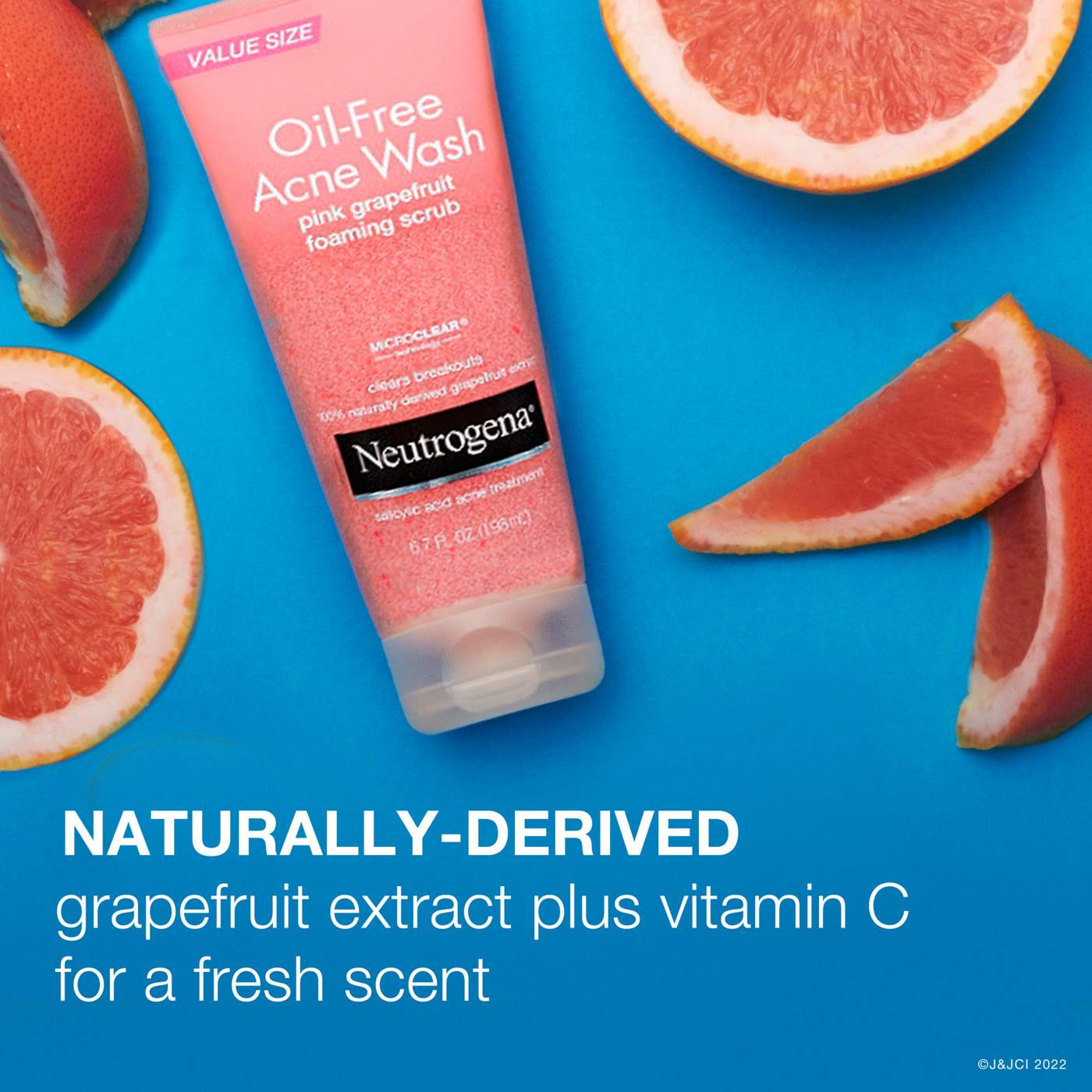 Neutrogena Oil-Free Acne Wash Pink Grapefruit Foaming Scrub; image 3 of 8