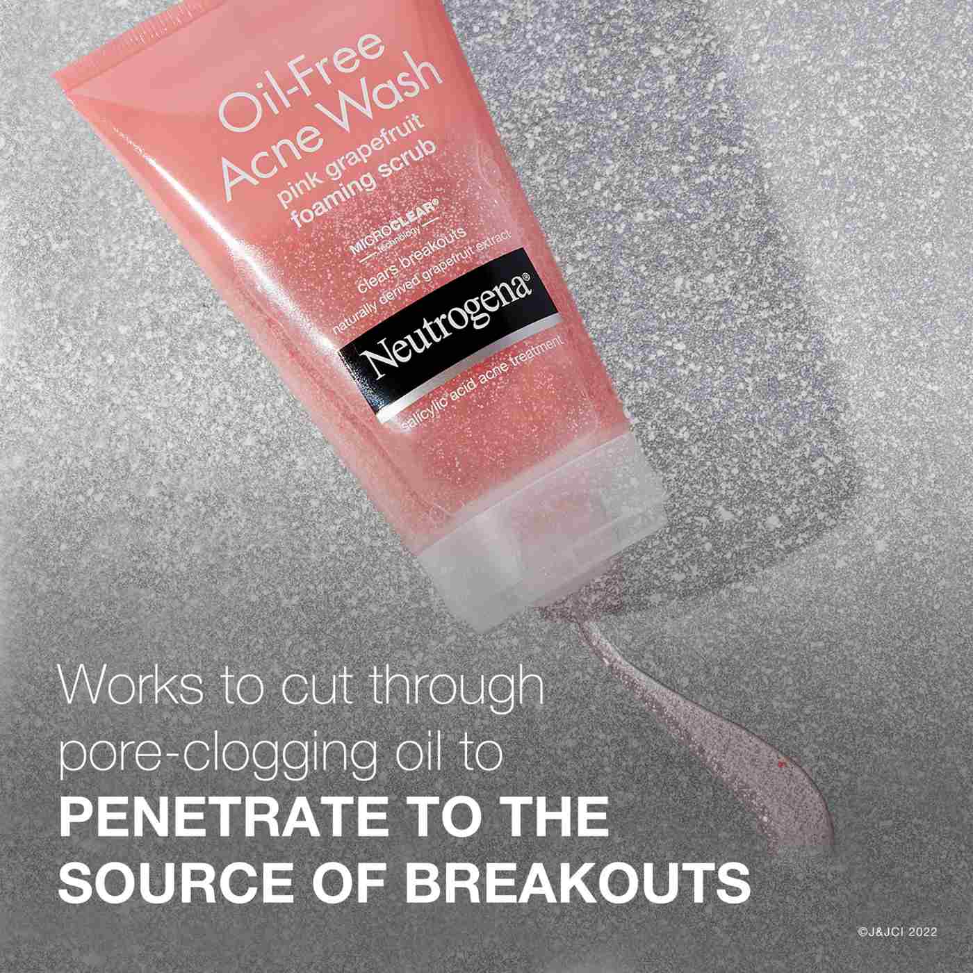 Neutrogena Oil-Free Acne Wash Pink Grapefruit Foaming Scrub; image 4 of 8