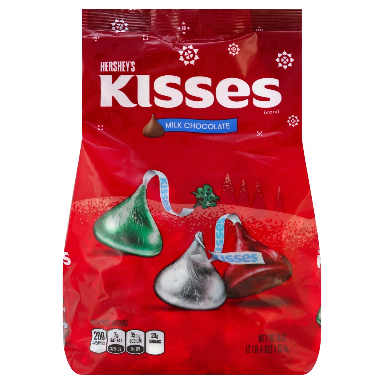 Hershey's Christmas Milk Chocolate Kisses Party Bag - Shop Snacks ...