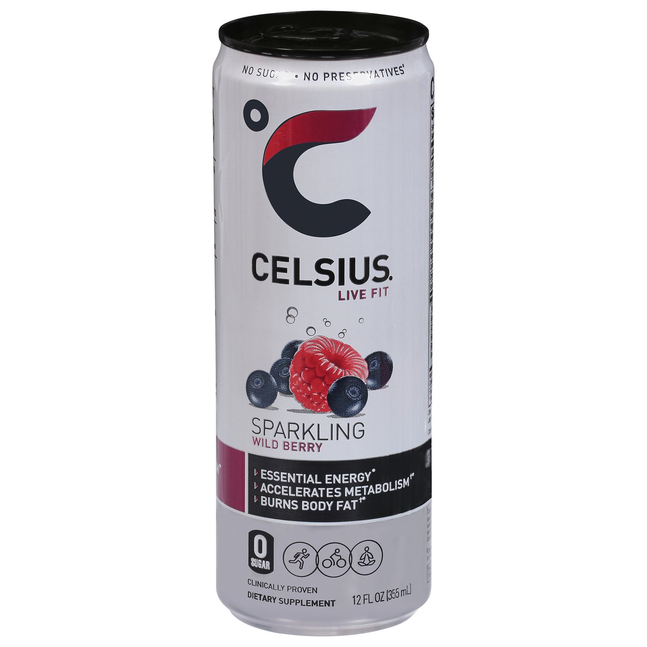 Celsius Zero Sugar Sparkling Energy Drink - Wild Berry, 12 oz