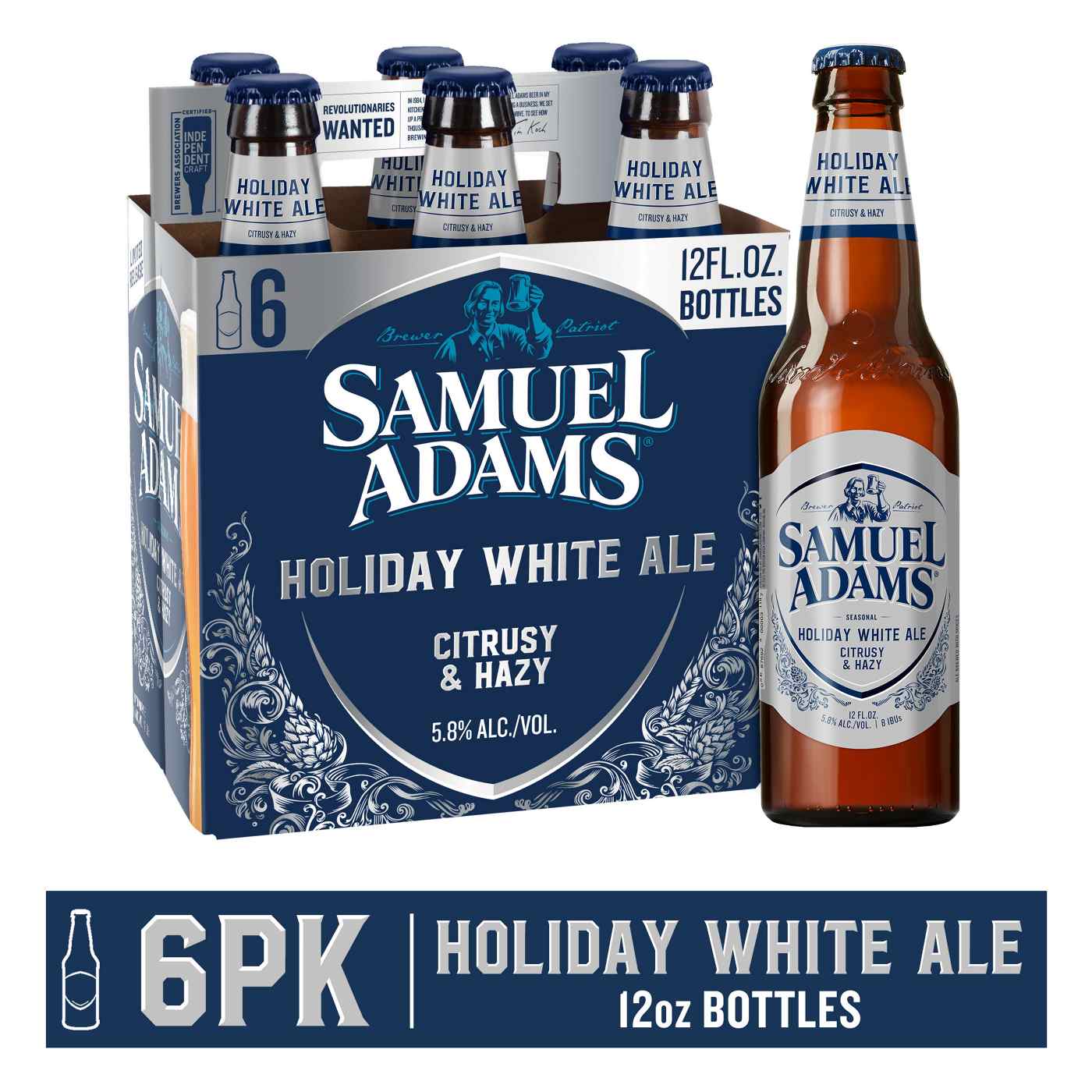 Samuel Adams Holiday White Ale Seasonal Beer 6 Pk Bottles; image 2 of 3