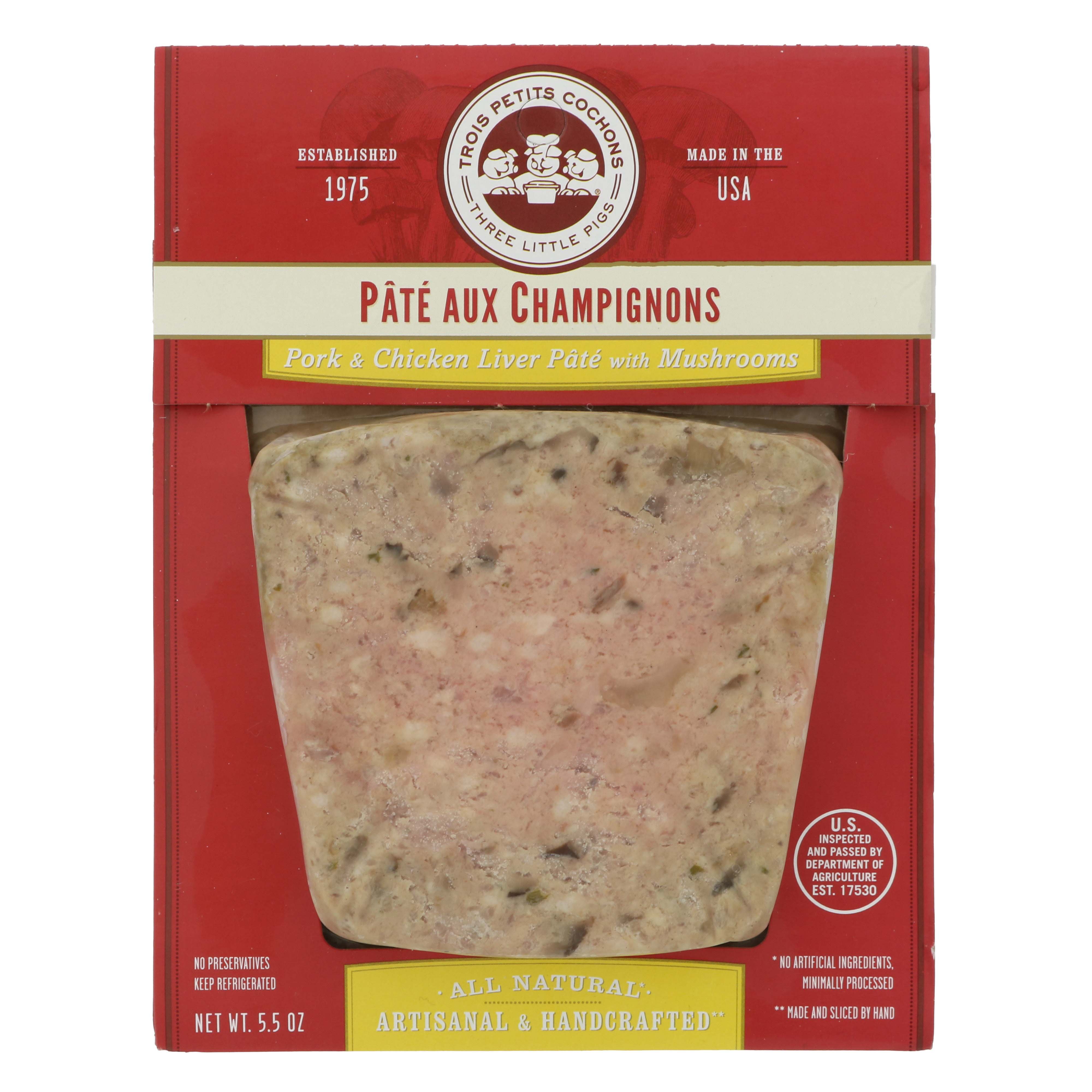 Three Little Pigs Pork & Chicken Liver Pate with Mushrooms Shop Pate & Mousse at HEB