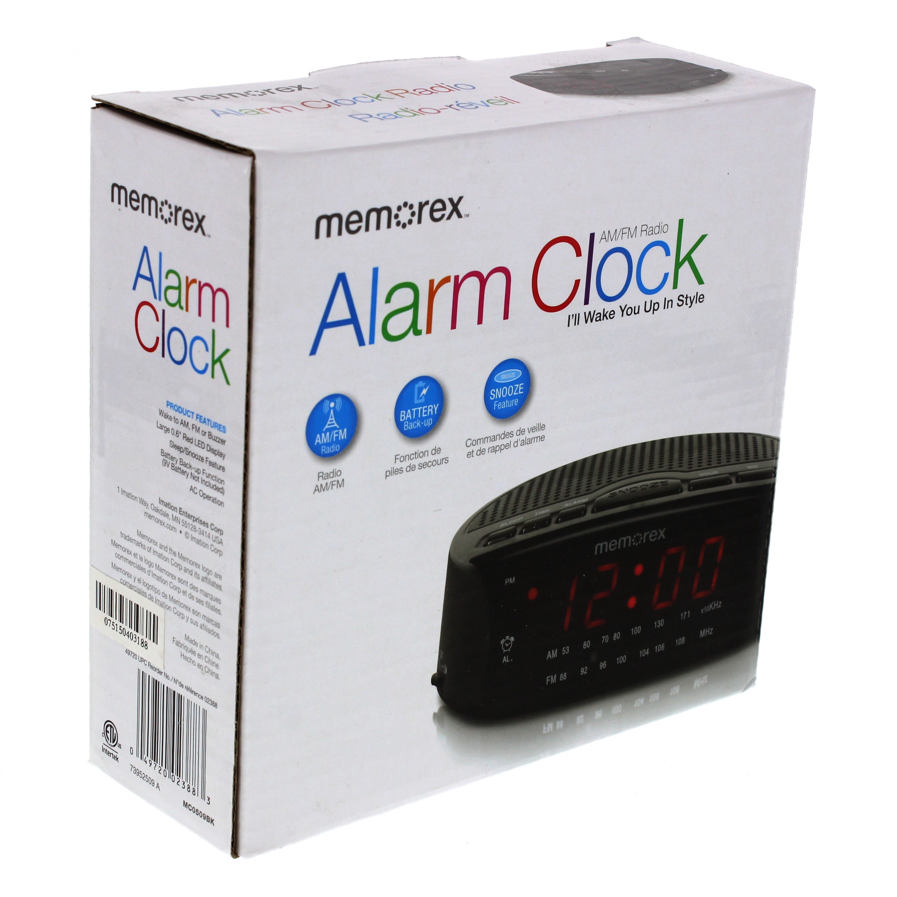 Memorex Black MC0509 AM/FM Alarm Clock Radio Shop Memorex Black