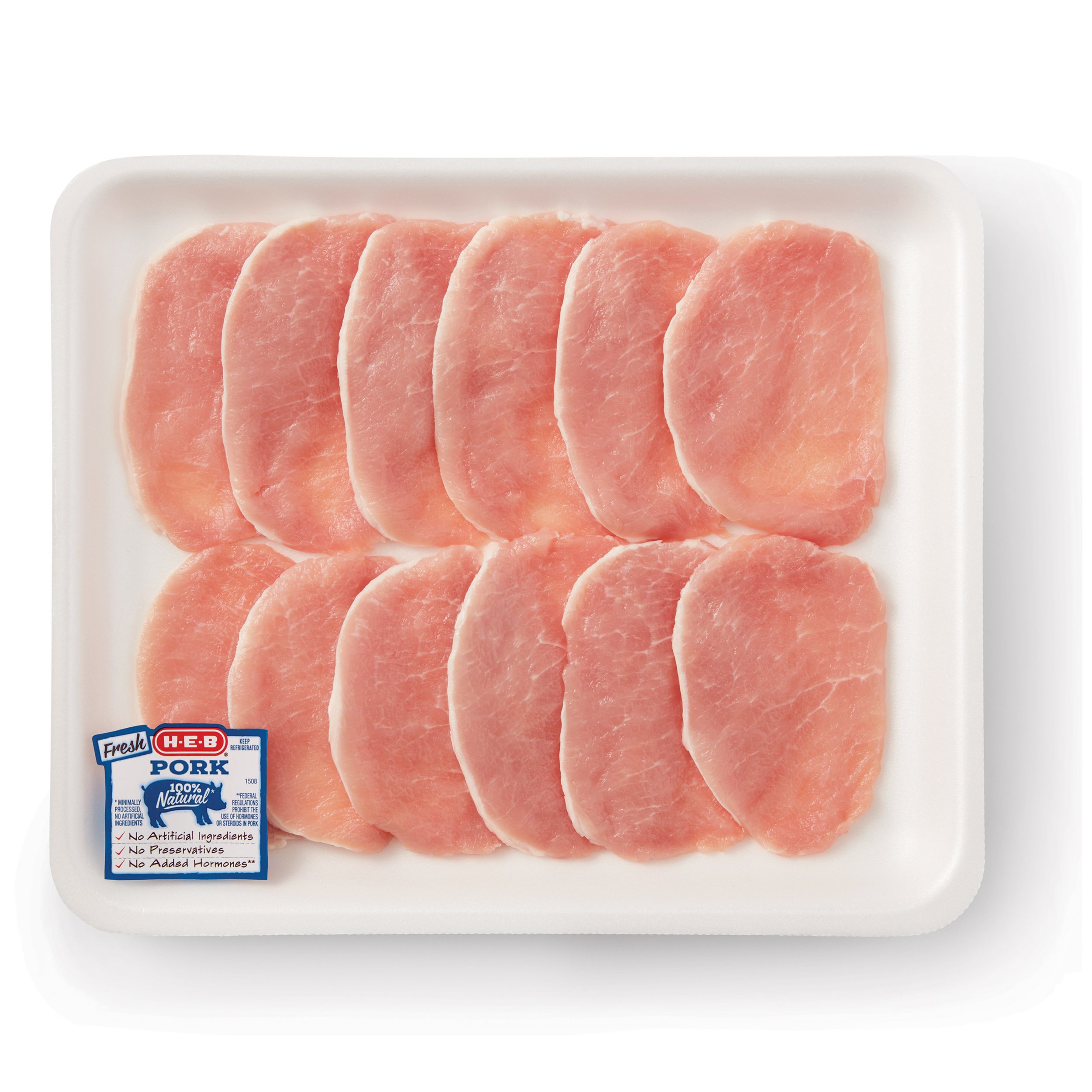 H E B Pork Center Loin Chops Boneless Wafer Thin Value Pack Shop Pork At H E B