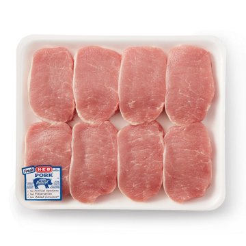 H-E-B Boneless Center Loin Pork Chops, Thick Cut – Value Pack, Avg. 3.09 lbs