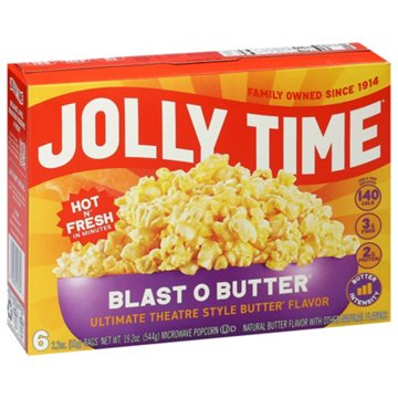 Jolly Time Blast O Butter Ultimate Theatre Style Microwave Popcorn Bags, 6 ct