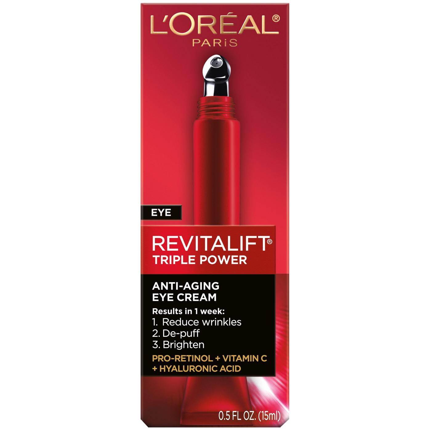 L'Oréal Paris Revitalift Triple Power Eye Treatment, Anti Aging; image 1 of 4