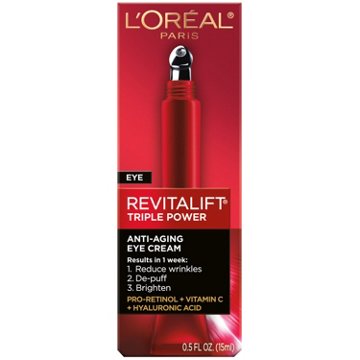 L'Oréal Paris Revitalift Triple Power Eye Treatment, Anti Aging, 0.5 oz