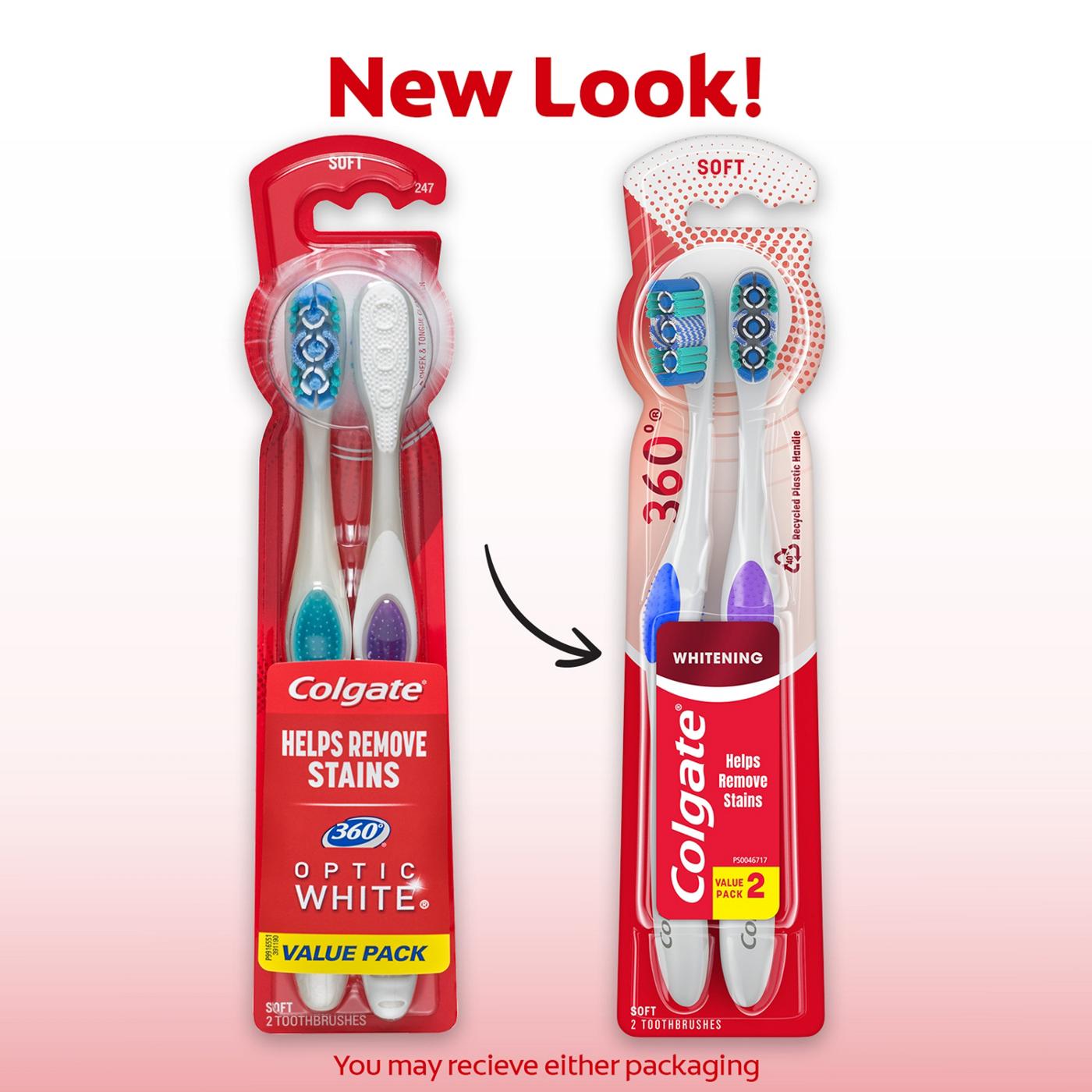Colgate 360 Optic White Toothbrushes - Soft; image 10 of 11