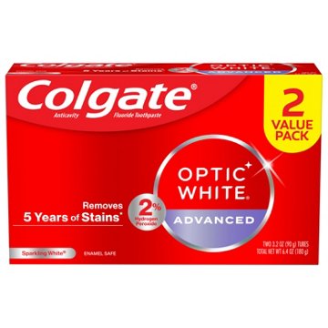 Colgate Optic White Advanced Toothpaste - Sparkling White, 2 Pk, 6.4 oz