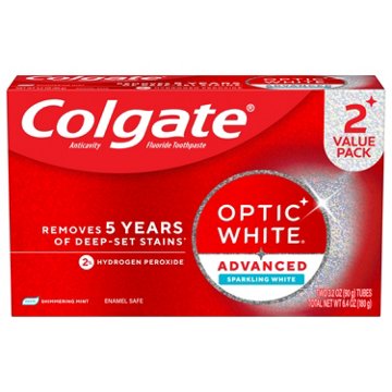 Colgate Optic White Advanced Toothpaste - Sparkling White, 2 Pk