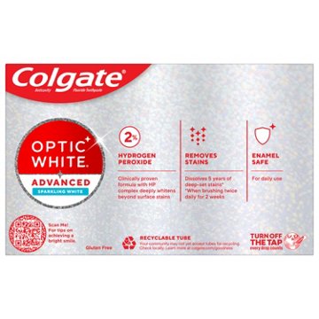 Colgate Optic White Advanced Toothpaste - Sparkling White, 2 Pk