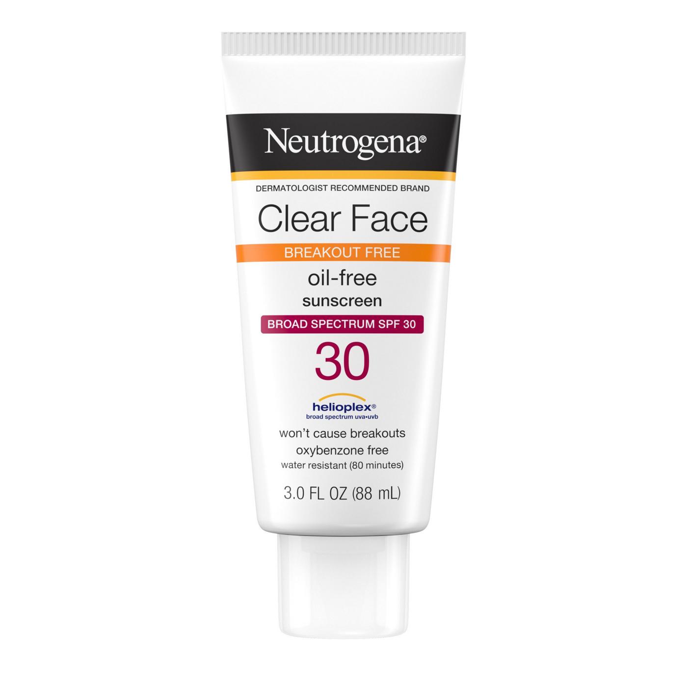 Neutrogena Clear Face Oil-Free Sunscreen Lotion - SPF 30; image 1 of 7