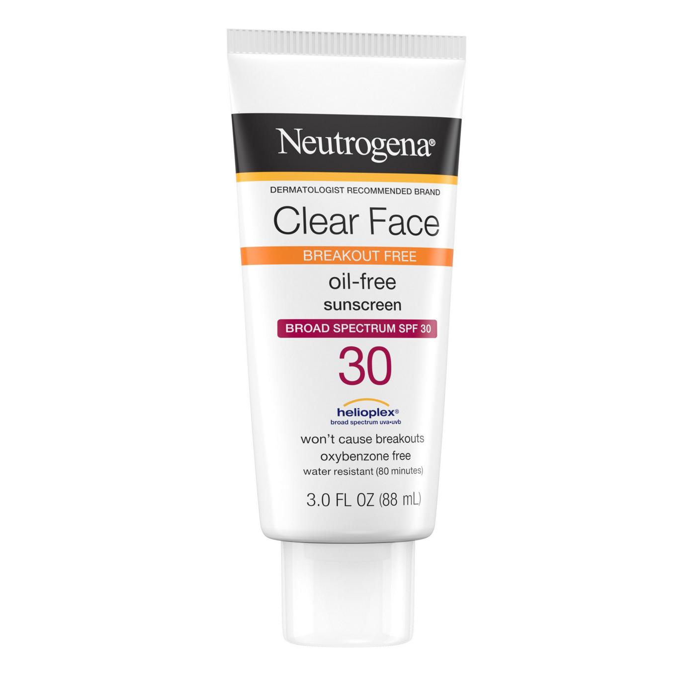 Neutrogena Clear Face Oil-Free Sunscreen SPF 30; image 2 of 8