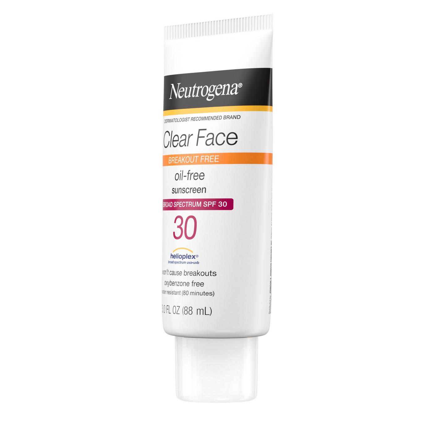 Neutrogena Clear Face Oil-Free Sunscreen Lotion - SPF 30; image 3 of 7