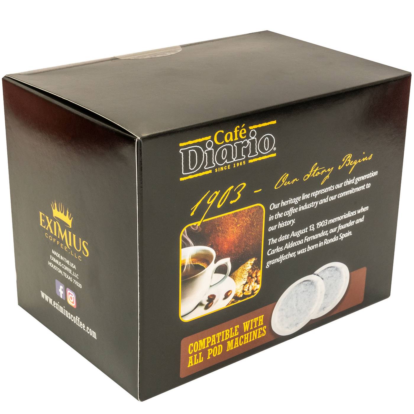 Cafe Diario Heritage Line Dark Roast Single Serve Coffee Pods; image 2 of 2