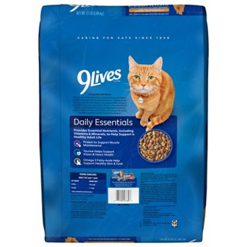 9Lives Daily Essentials Flavors of Chicken Salmon & Beef Cat Food, 12 lb