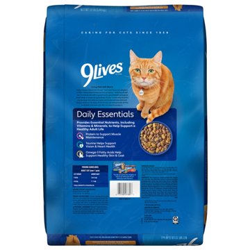 9Lives Daily Essentials Flavors of Chicken Salmon & Beef Cat Food, 12 lb
