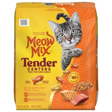 Meow Mix Tender Centers Salmon & White Meat Chicken Cat Food, 13.5 lb