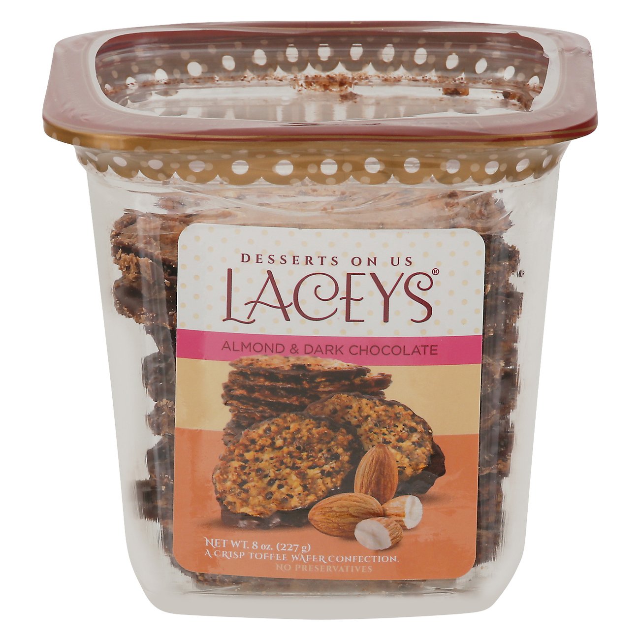 Lacey's Almond & Dark Chocolate Toffee Wafer Cookies Shop Cookies at