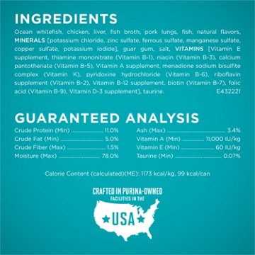 Purina ONE Natural High Protein Grain Free Wet Cat Food Pate - Ocean Whitefish Recipe
