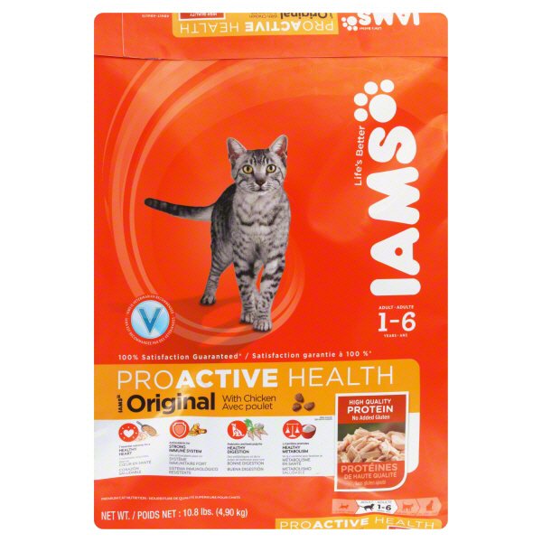Iams Cat Food Orange Bag IAMS ProActive Health Salmon Recipe Adult