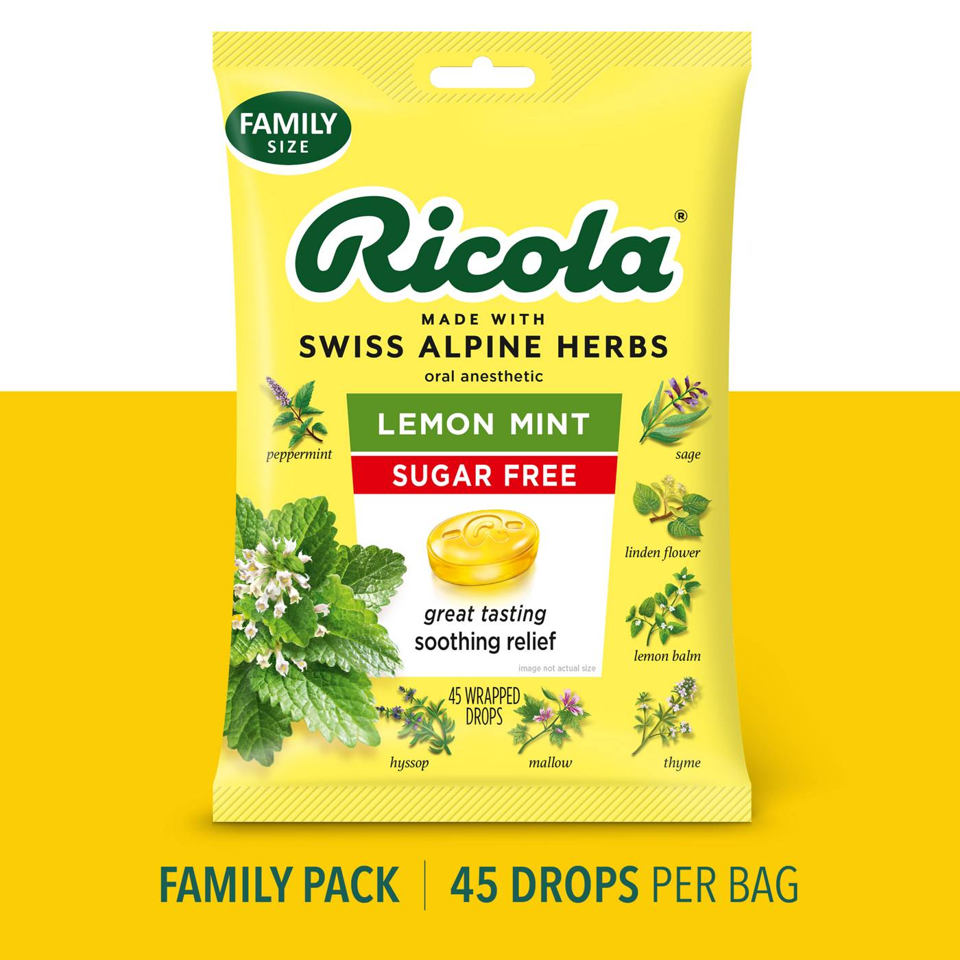 Ricola Sugar Free Throat Drops - Lemon Mint; image 2 of 8