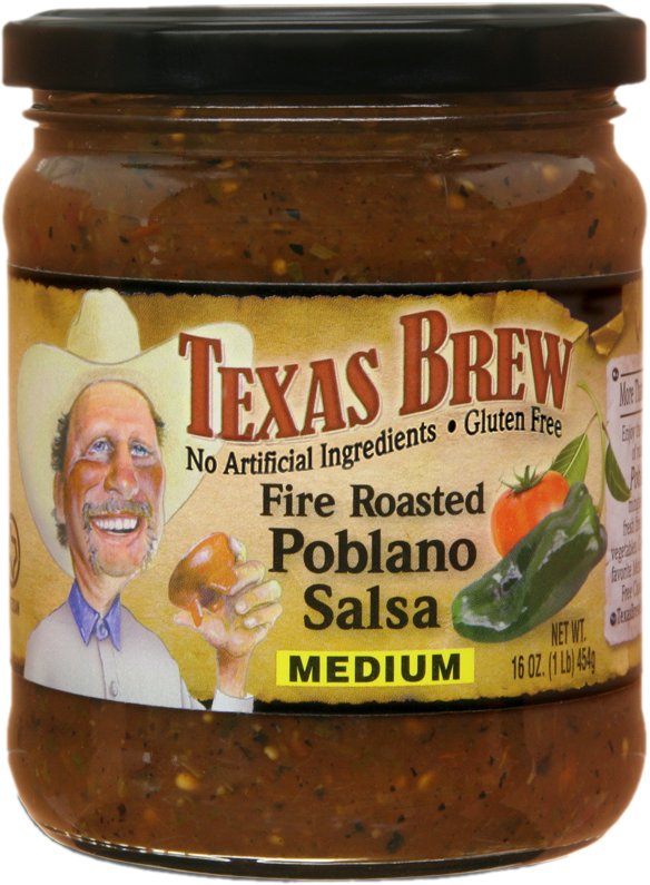 Texas Brew Medium Fire Roasted Poblano Salsa Shop Salsa & Dip at HEB