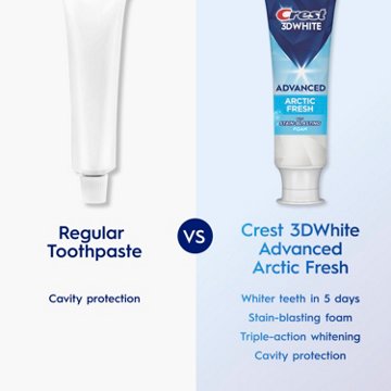 Crest 3D White Advanced Whitening Toothpaste - Arctic Fresh, 3.3 oz