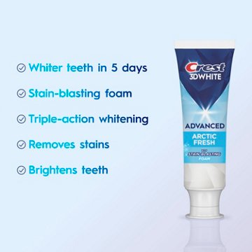 Crest 3D White Advanced Whitening Toothpaste - Arctic Fresh, 2.4 oz