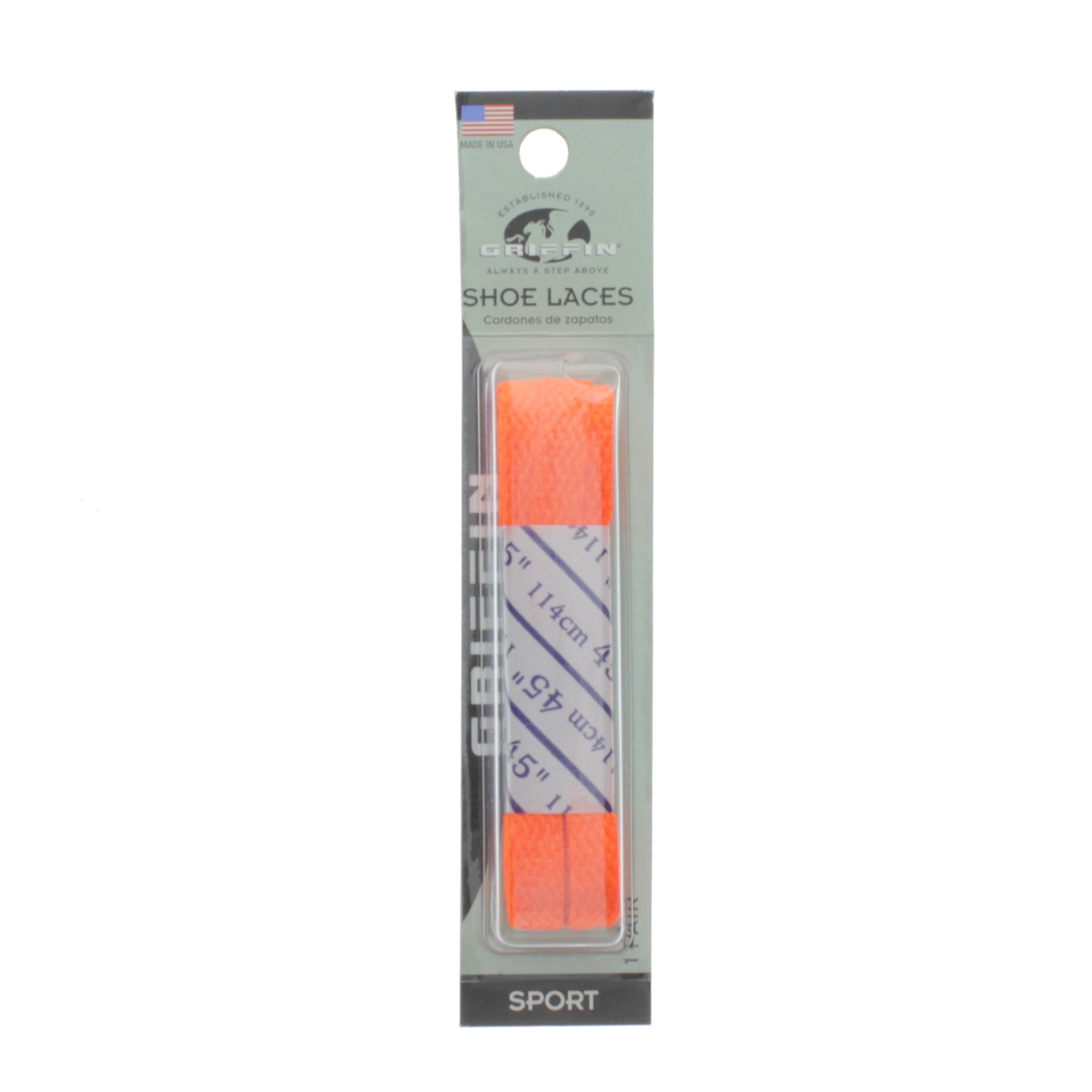 Griffin 45" Flat Shoe Laces, Neon Orange Shop at HEB