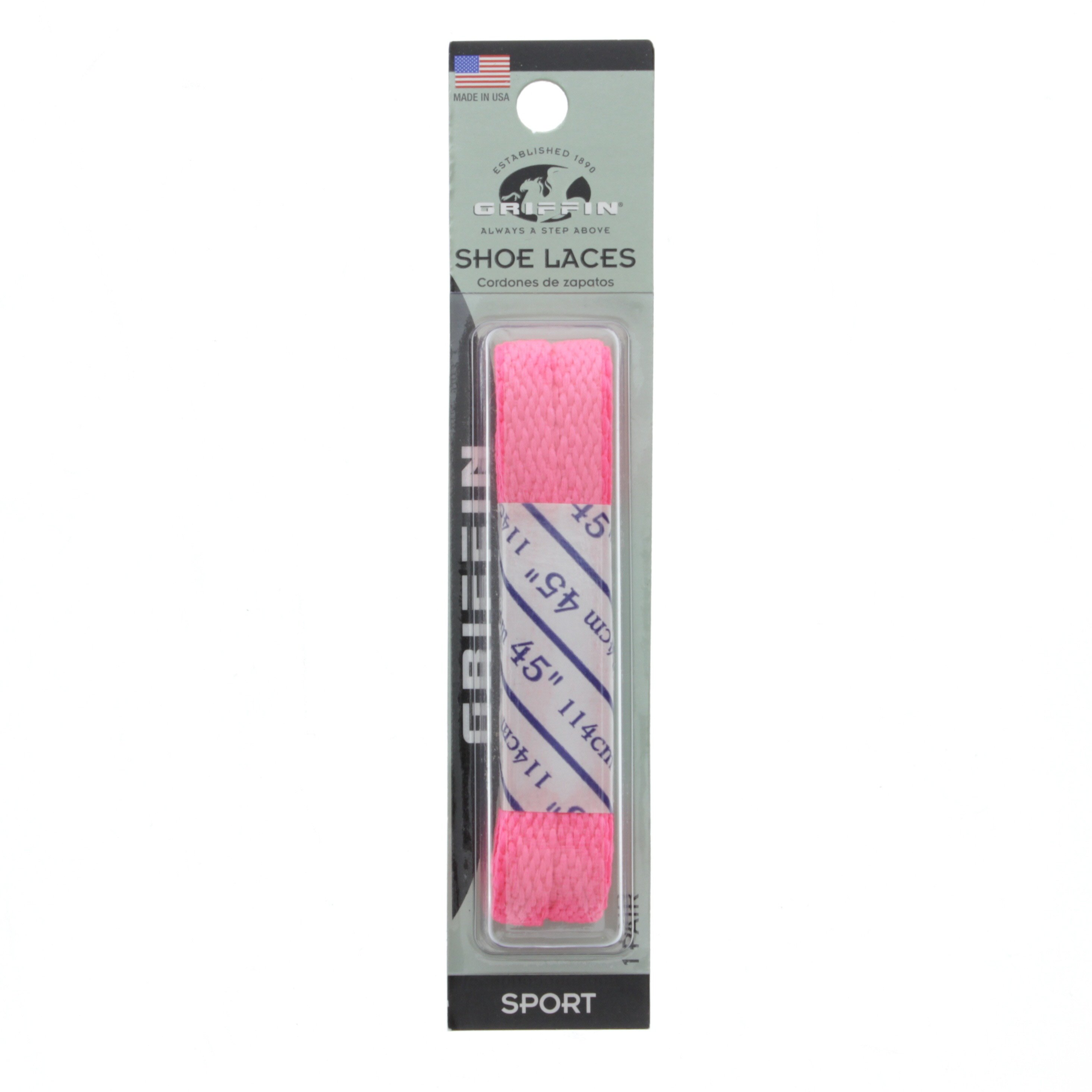 Griffin 45" Flat Shoe Laces, Neon Pink Shop at HEB