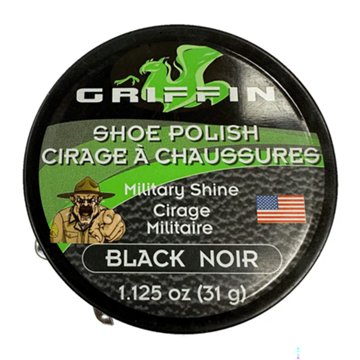 Griffin Military Shine Shoe Polish - Black, 1.125 oz