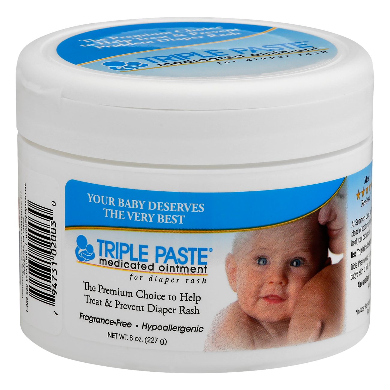Triple Paste® Fragrance Free Medicated Baby Ointment for Diaper Rash 2oz.